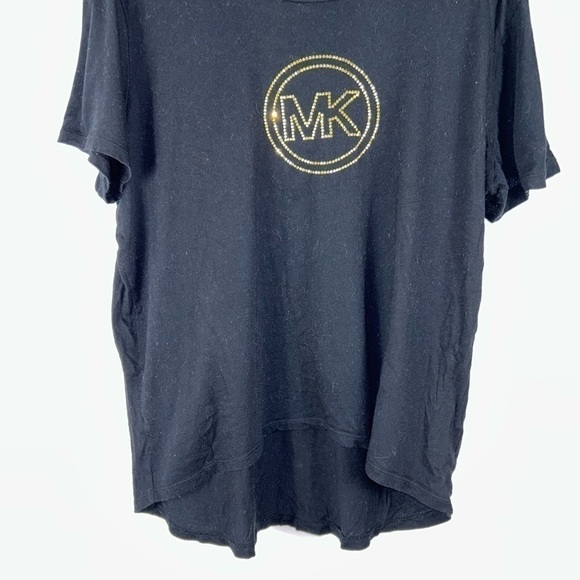 Michael Kors Shirt Big Bling Front Logo Short Sleeve Crewneck Pullover Top - Picture 5 of 11